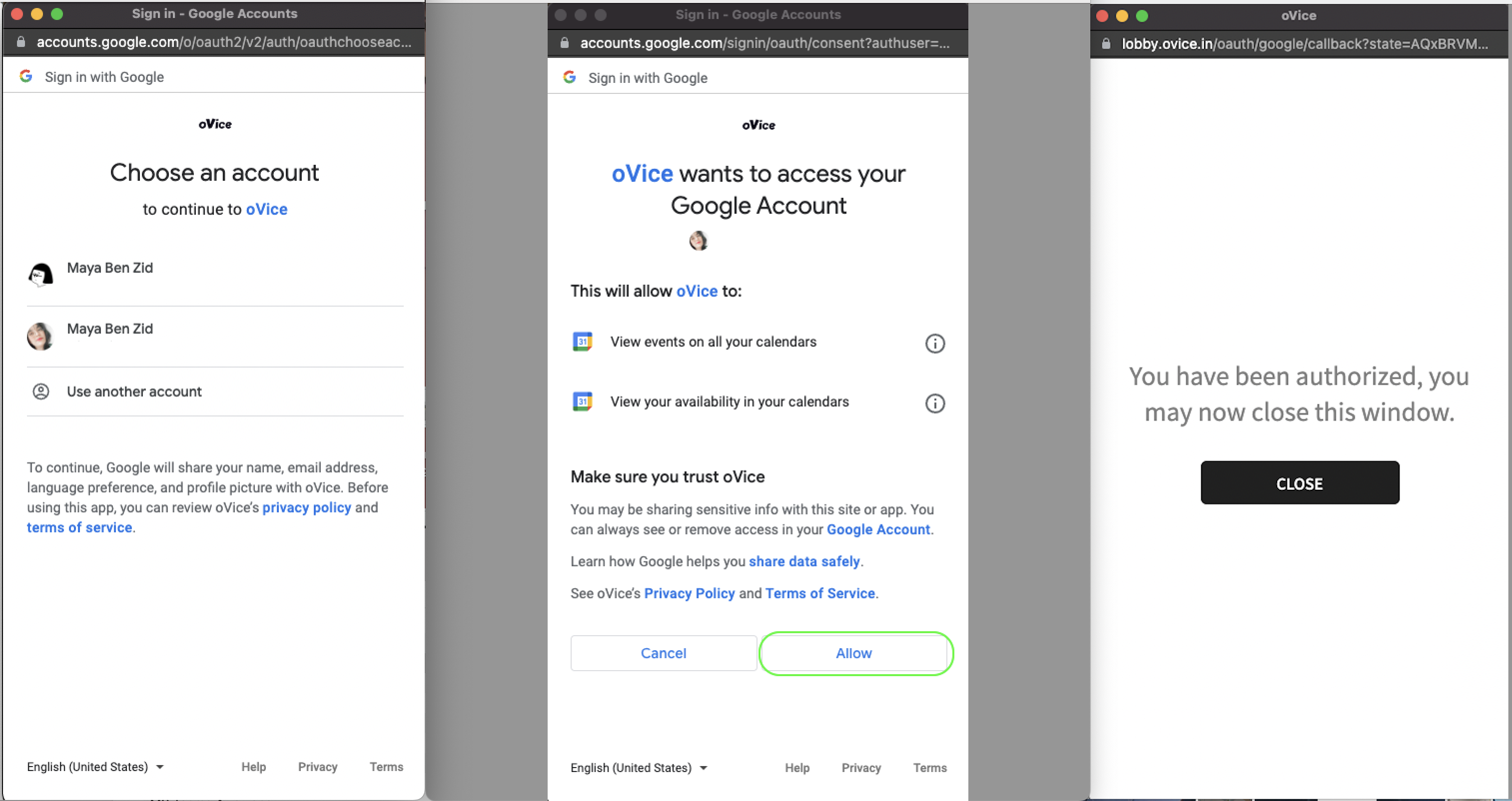 Google Calendar Integration Ovice Help Center